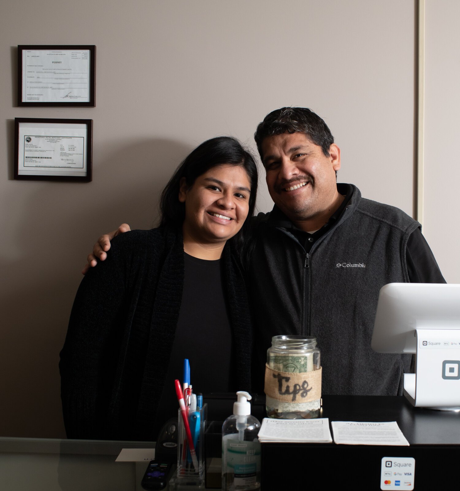 Judith Peña and her father Carlos Peña work together inside their shop Zion, 2312 S. Calhoun St.