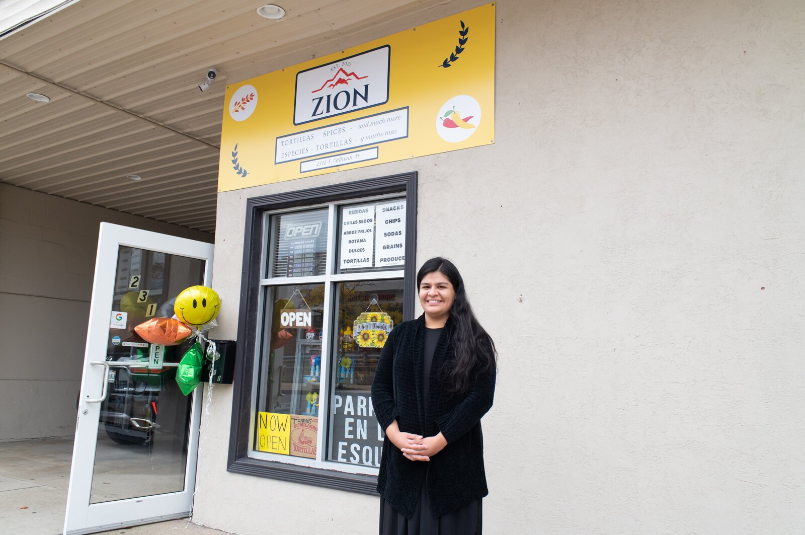 Judith Peña in front of her shop Zion at 2312 S. Calhoun St.